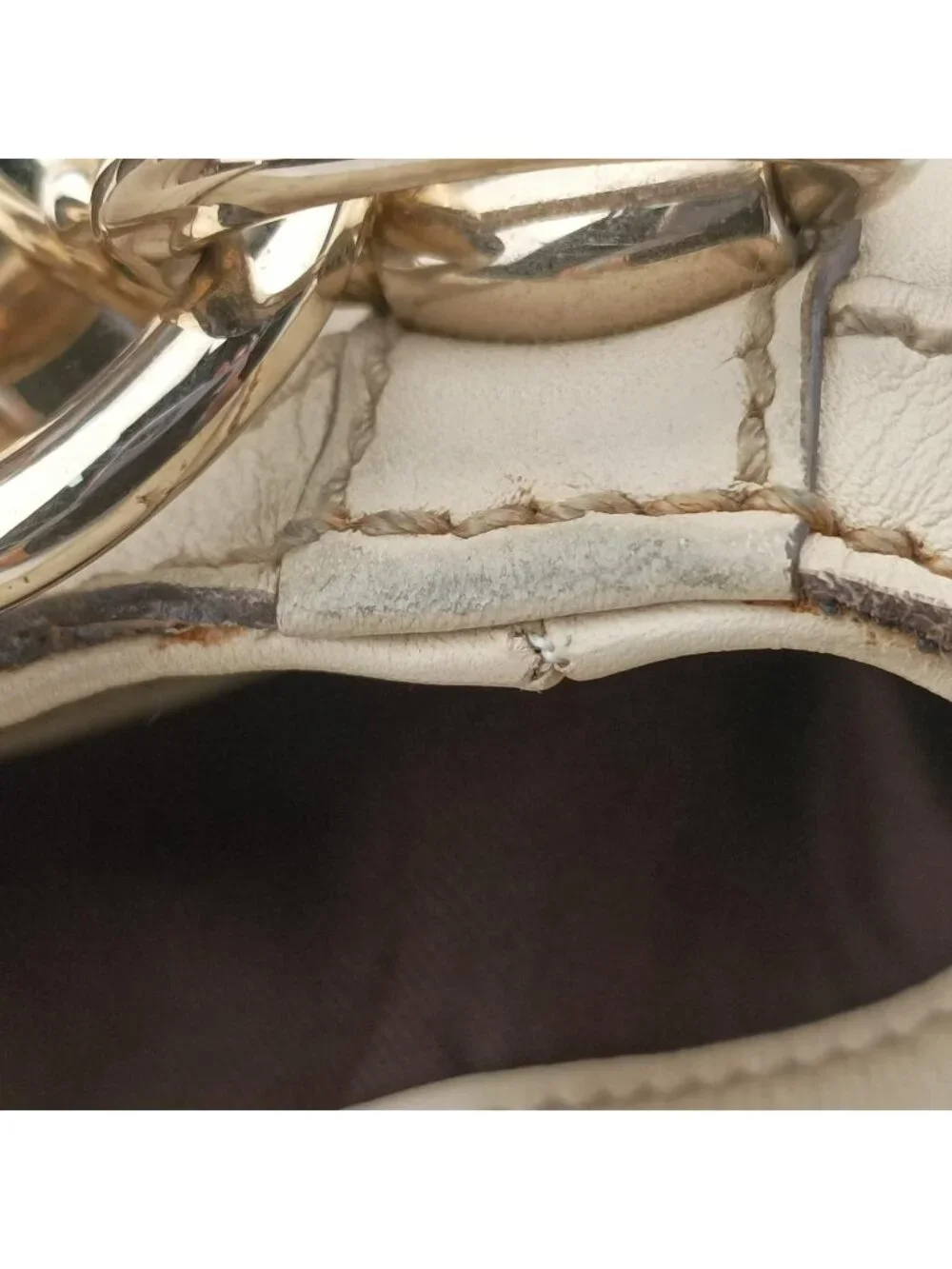 ★SOLD★ Gucci Bamboo White Leather Messenger Bag - Picture 13 of 15
